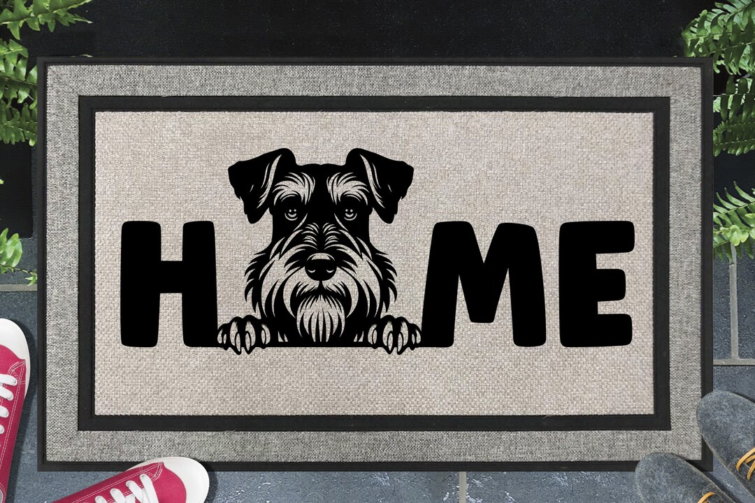 Miniature Schnauzer Home Doormat All Weather Miniature Schnauzer Welcome Mat 18